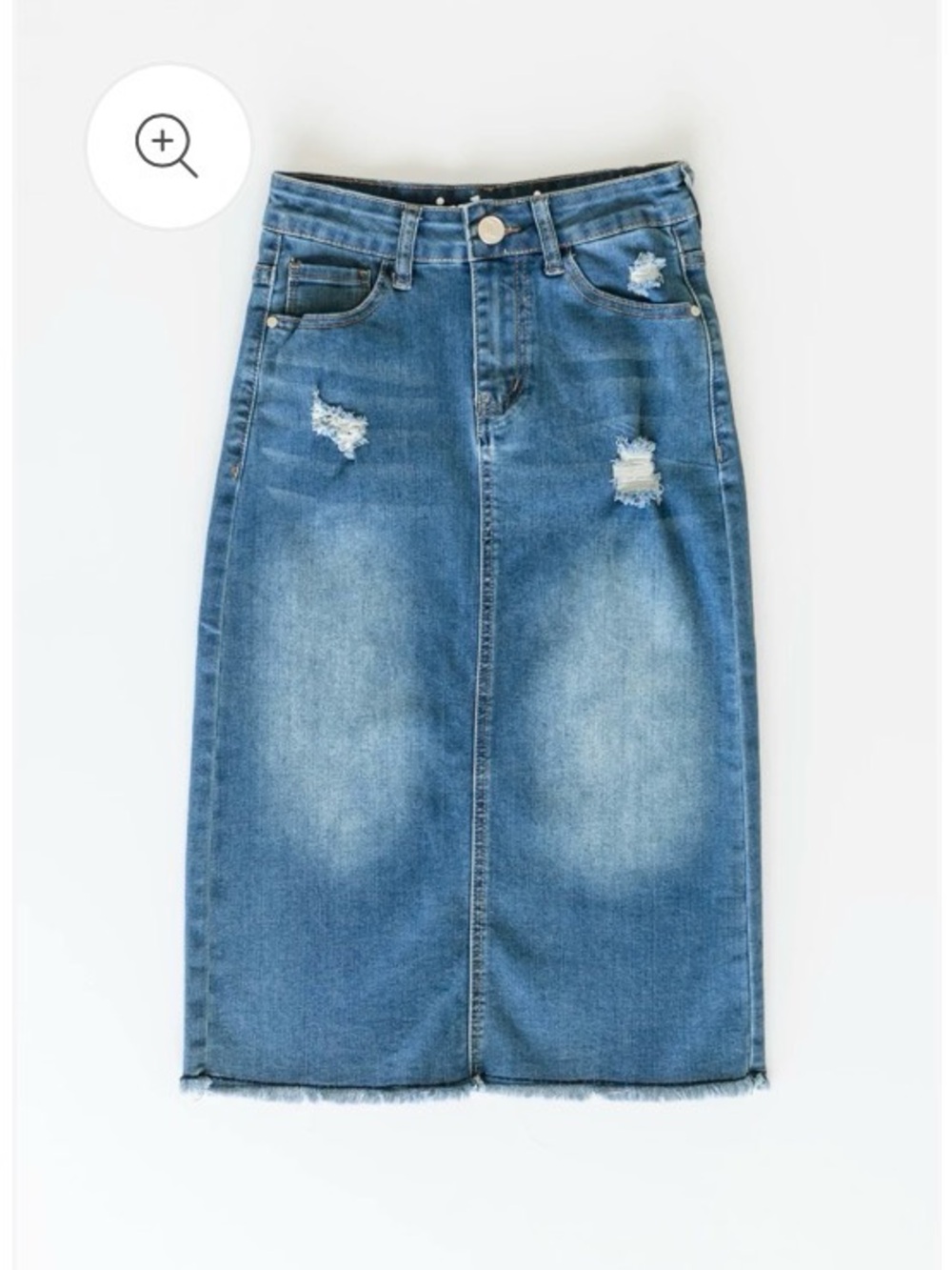 Inherit Co. Distressed Denim Skirt